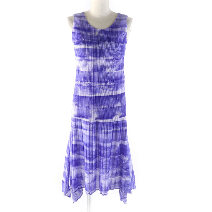Great PLEATS PLEASE one piece All-over pattern, pleated hem, sleeveless purple polyester Women 1 PP31-JH925