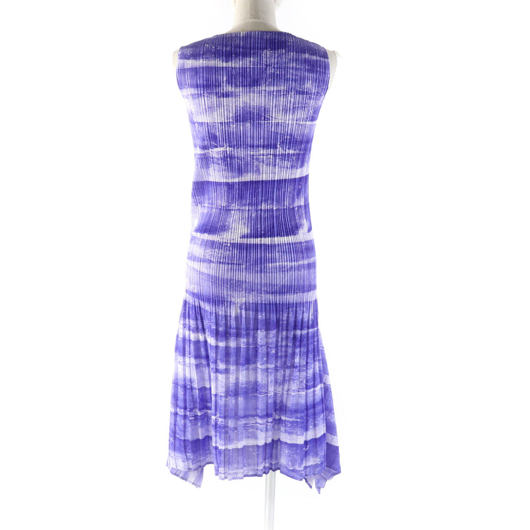 Great PLEATS PLEASE one piece All-over pattern, pleated hem, sleeveless purple polyester Women 1 PP31-JH925