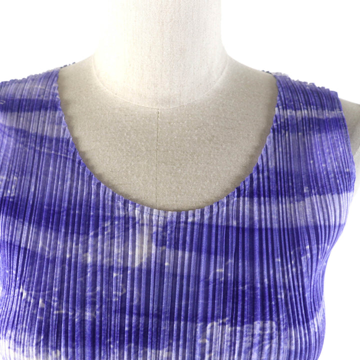 Great PLEATS PLEASE one piece All-over pattern, pleated hem, sleeveless purple polyester Women 1 PP31-JH925