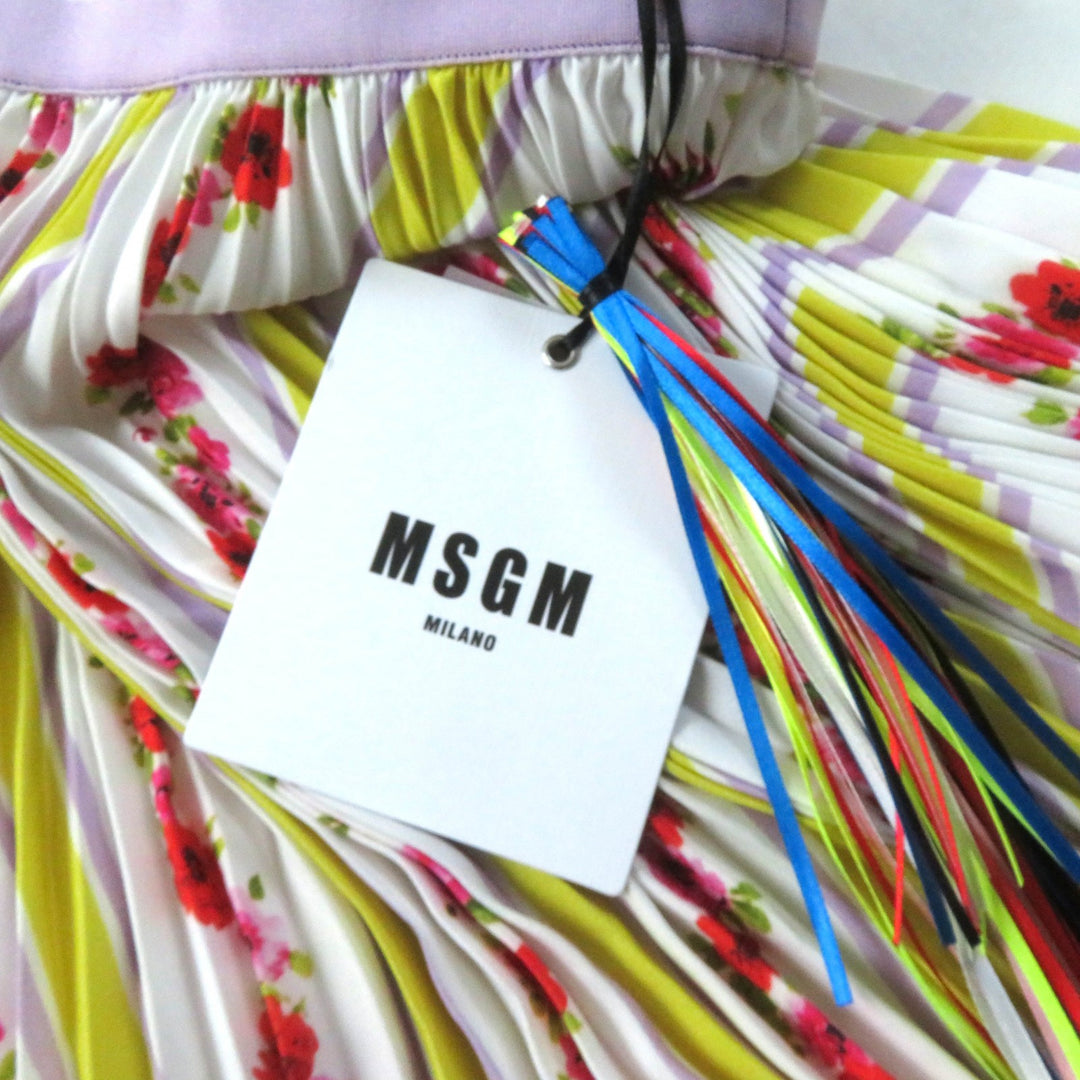 MSGM Pleated skirt Multi Flower Pleated Easy Multi polyester Women 36 3241MDD25P