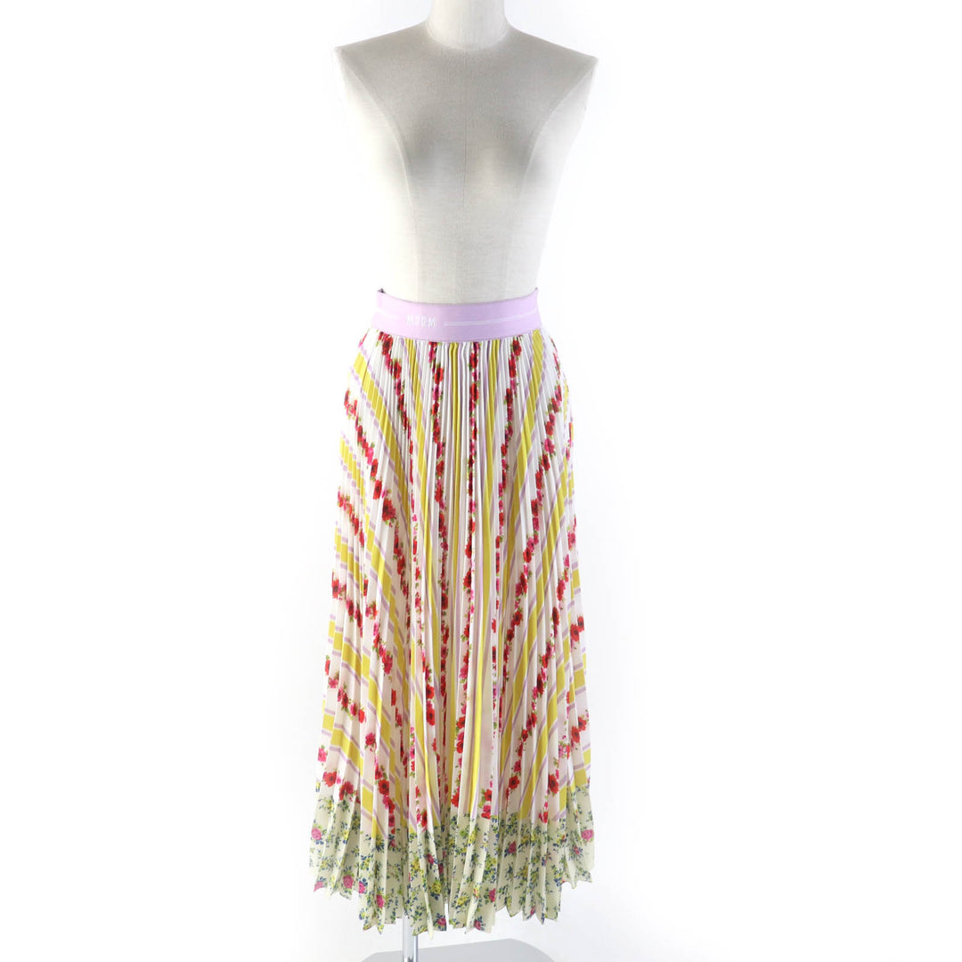 MSGM Pleated skirt Multi Flower Pleated Easy Multi polyester Women 36 3241MDD25P