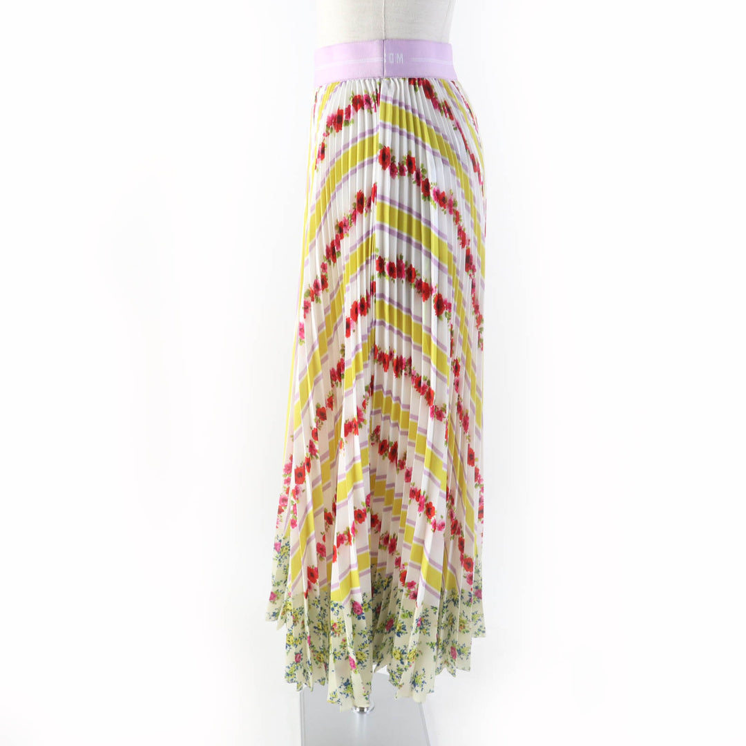 MSGM Pleated skirt Multi Flower Pleated Easy Multi polyester Women 36 3241MDD25P