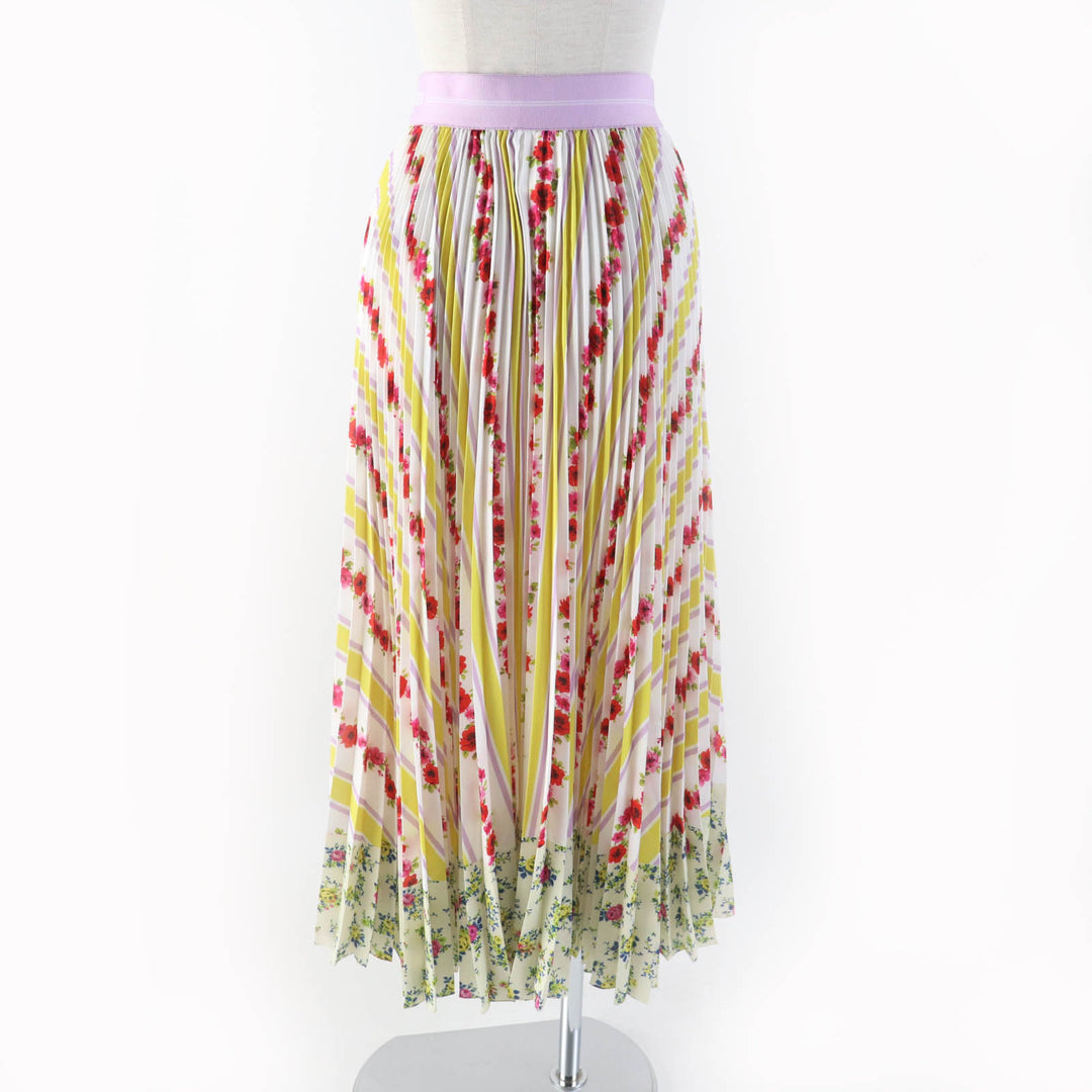 MSGM Pleated skirt Multi Flower Pleated Easy Multi polyester Women 36 3241MDD25P