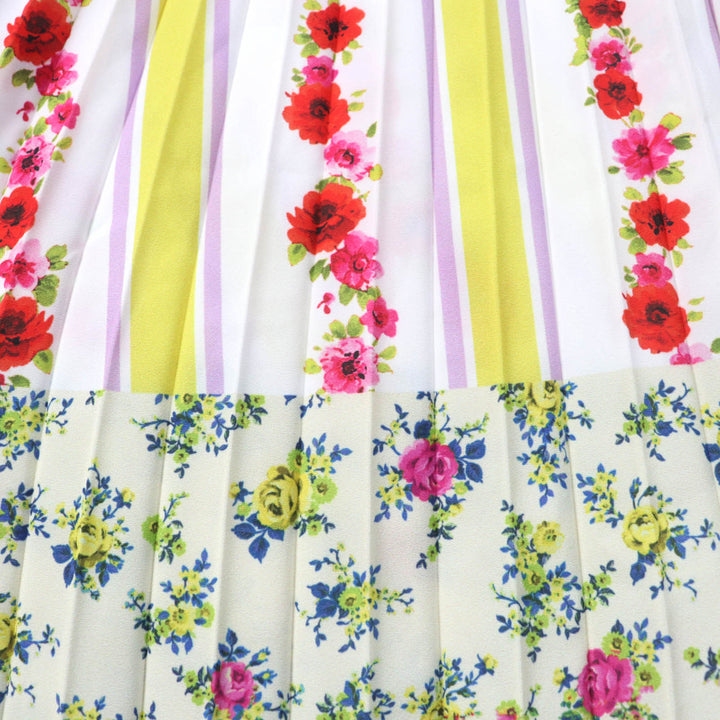 MSGM Pleated skirt Multi Flower Pleated Easy Multi polyester Women 36 3241MDD25P
