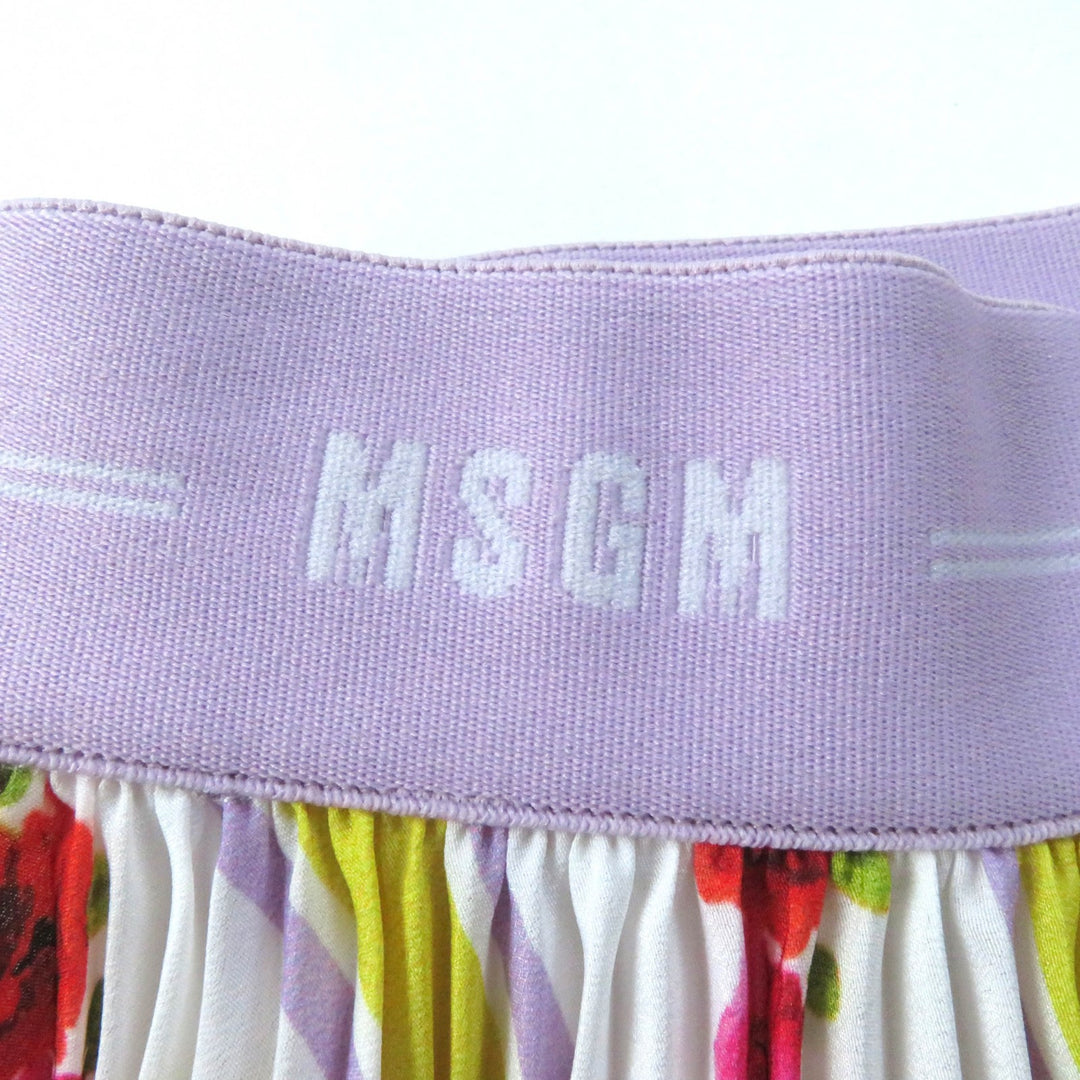 MSGM Pleated skirt Multi Flower Pleated Easy Multi polyester Women 36 3241MDD25P
