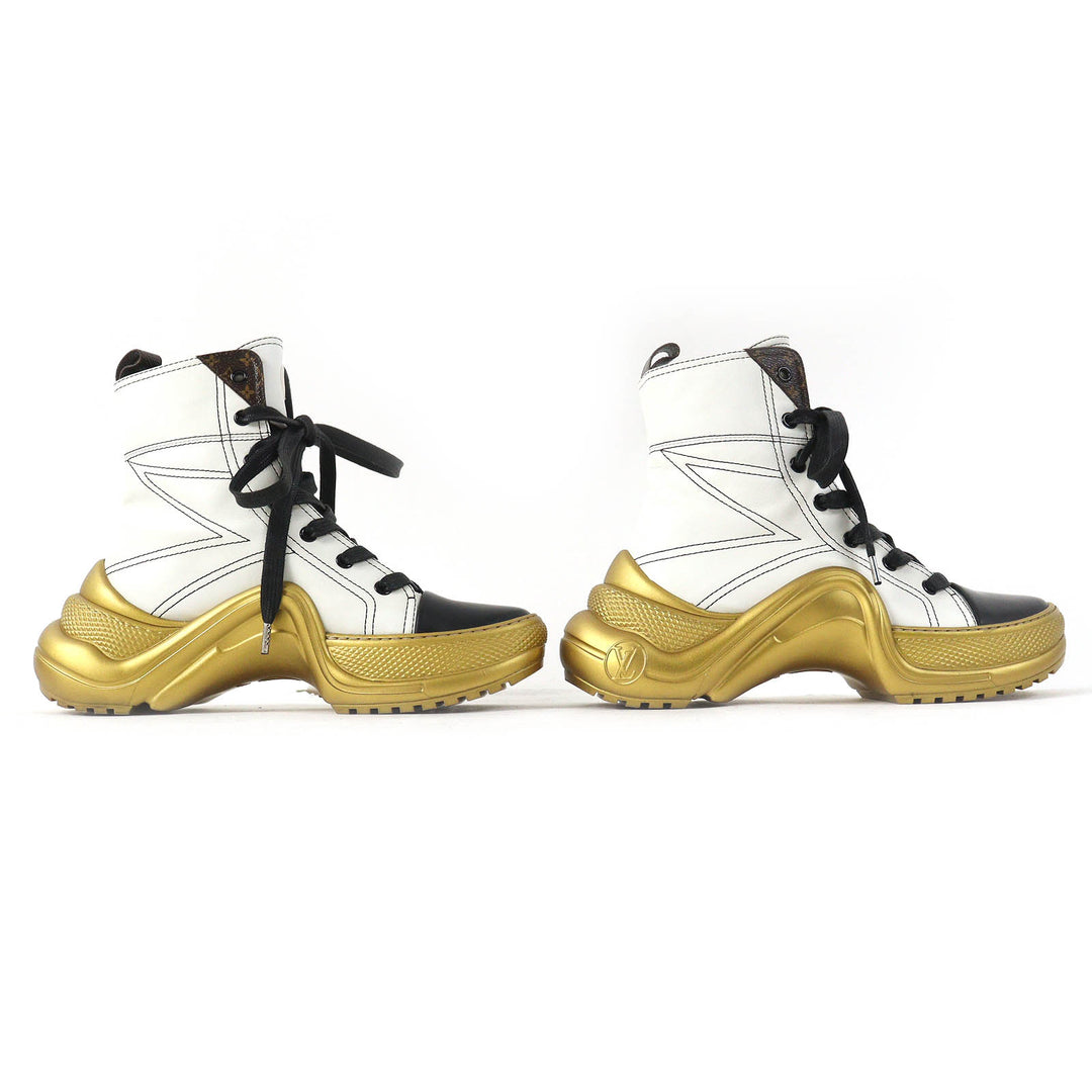 Excellent LOUIS VUITTON Ankle boots Monogram lace-up short boots leather Women
