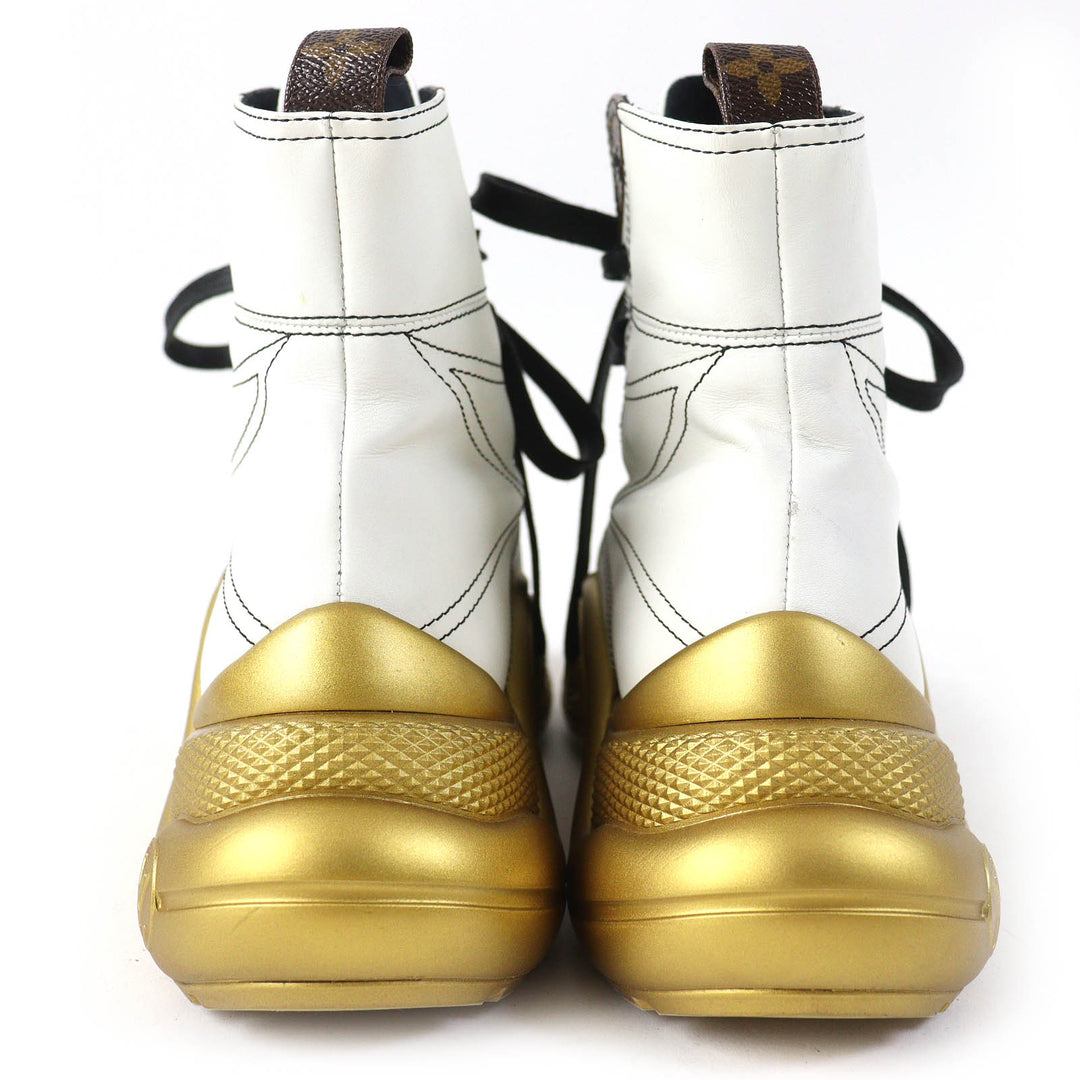 Excellent LOUIS VUITTON Ankle boots Monogram lace-up short boots leather Women