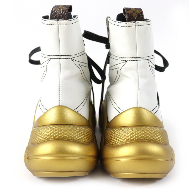 Excellent LOUIS VUITTON Ankle boots Monogram lace-up short boots leather Women