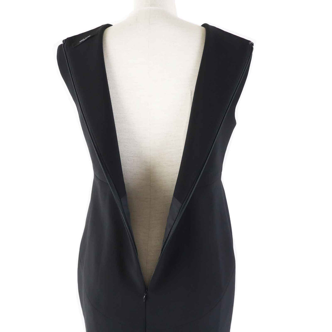 Great YOKO CHAN essence one piece Sleeveless with fake pearls black polyester Women 38 YED-117-010
