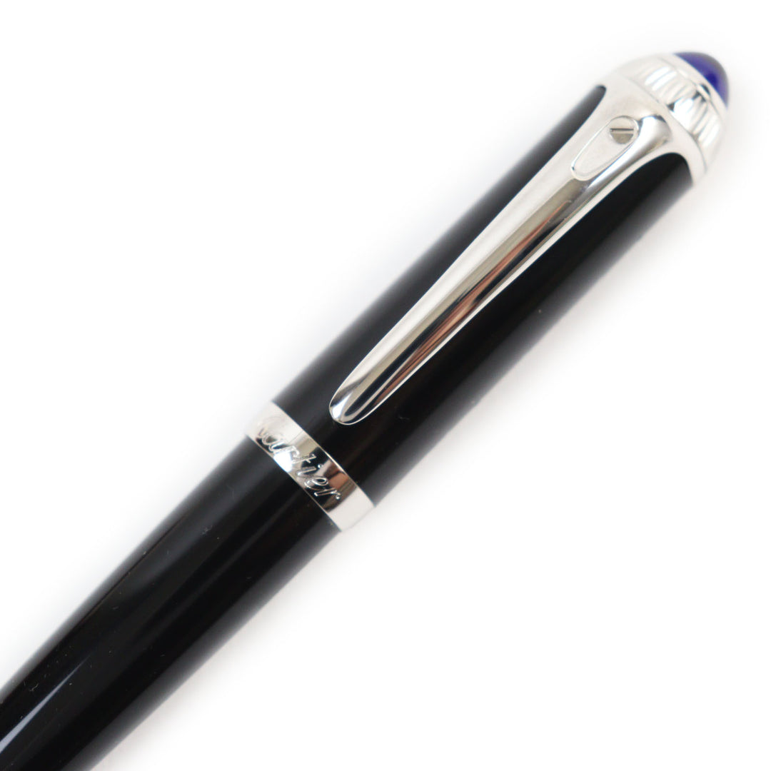 Excellent Cartier Ballpoint pen Roadster Twisted with blue gemstones