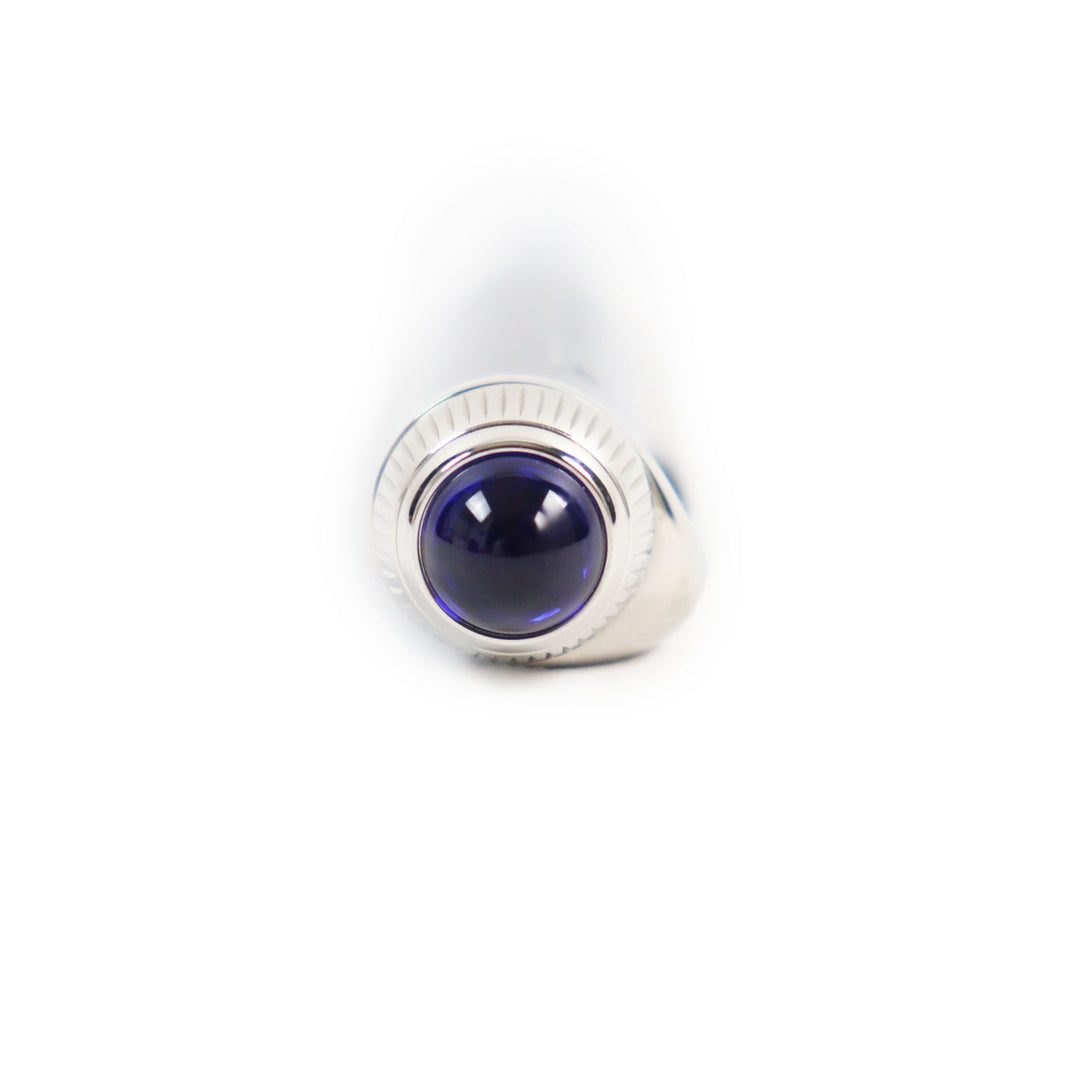Excellent Cartier Ballpoint pen Roadster Twisted with blue gemstones