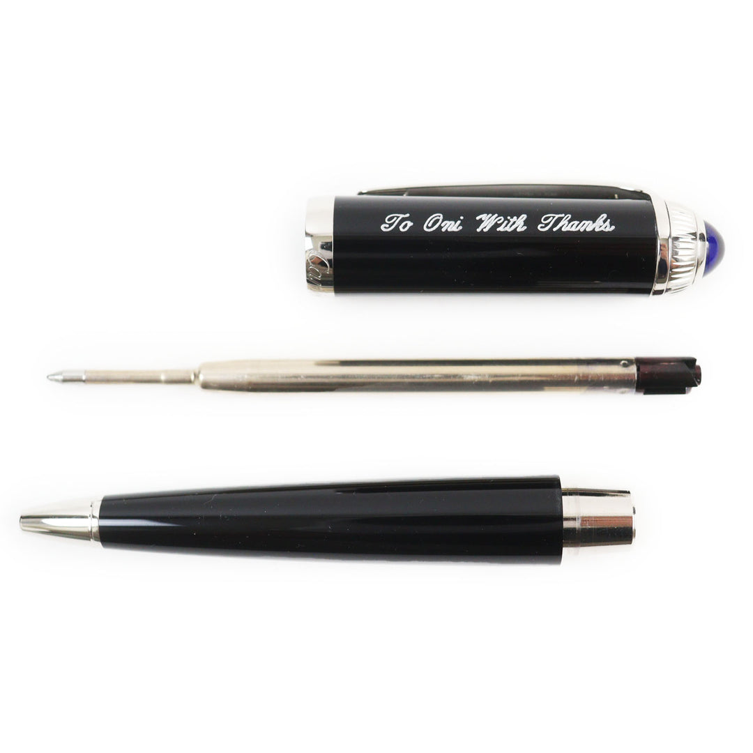 Excellent Cartier Ballpoint pen Roadster Twisted with blue gemstones