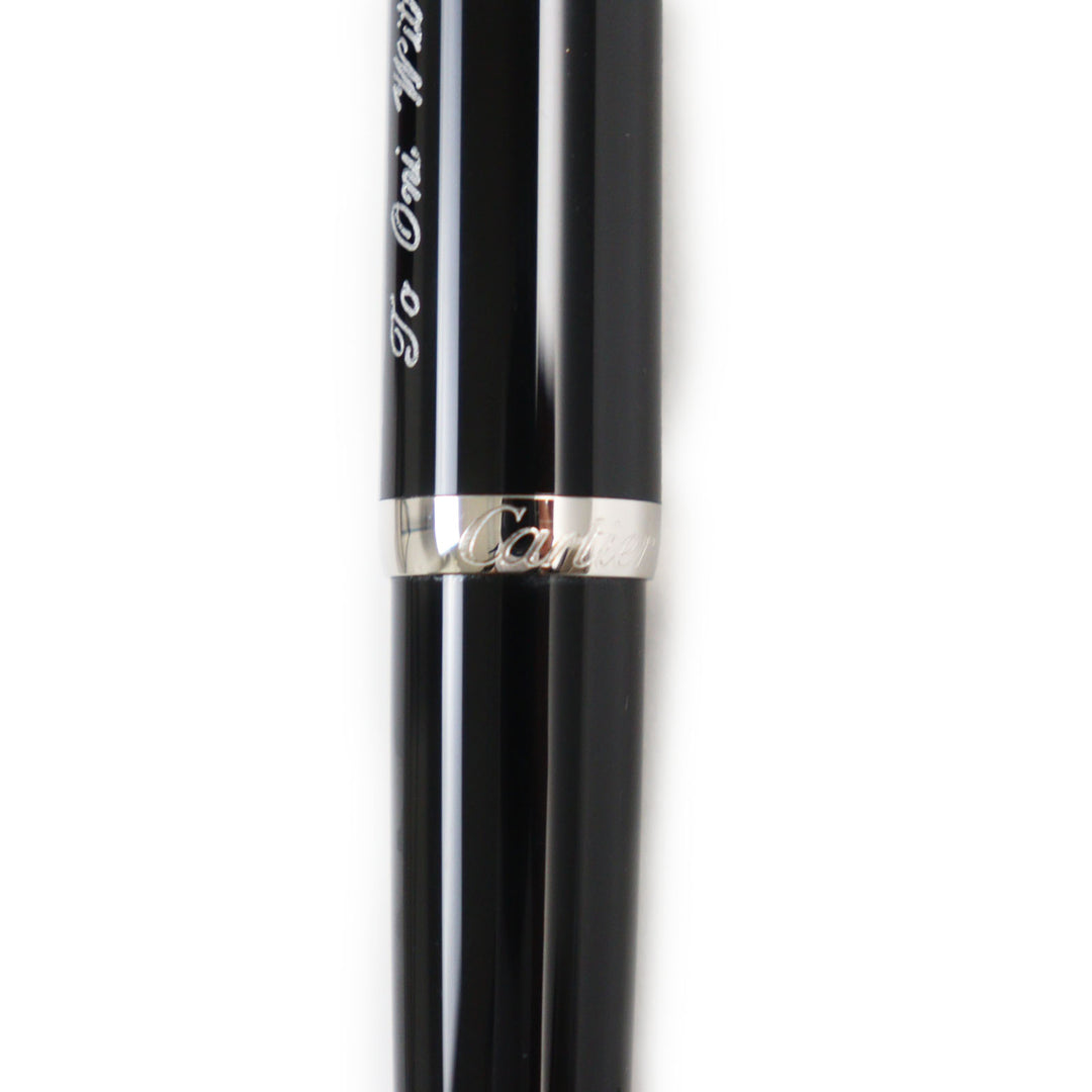 Excellent Cartier Ballpoint pen Roadster Twisted with blue gemstones