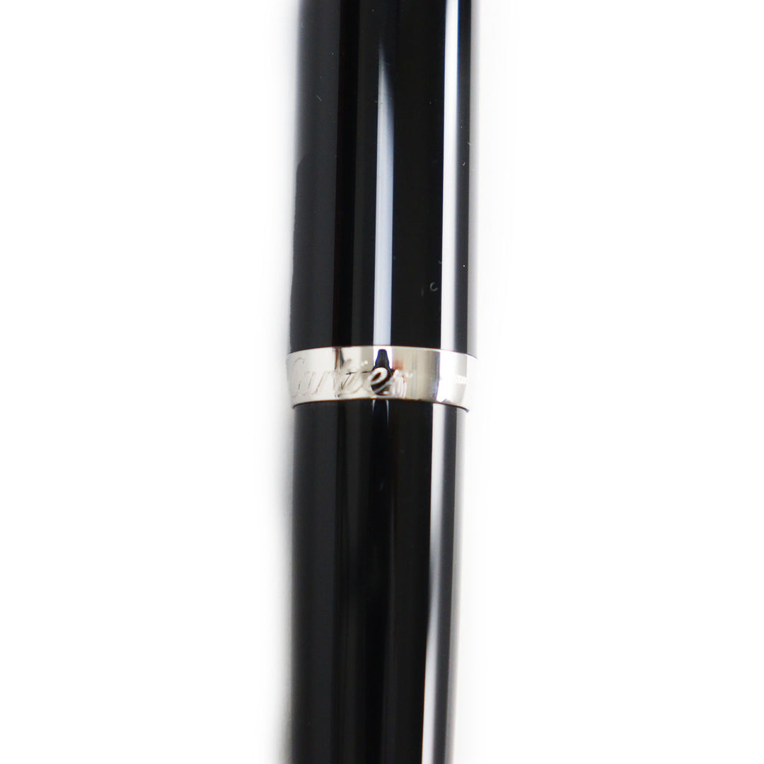 Excellent Cartier Ballpoint pen Roadster Twisted with blue gemstones