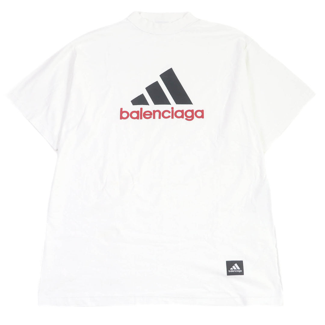 Great BALENCIAGA×adidas Short sleeve T-shirt white cotton mens L 731369