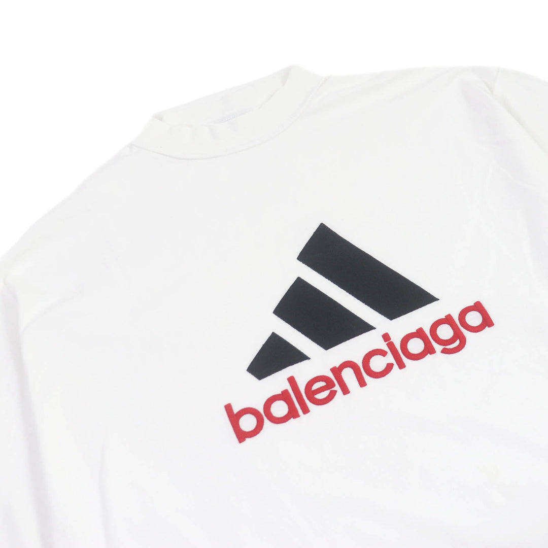 Great BALENCIAGA×adidas Short sleeve T-shirt white cotton mens L 731369