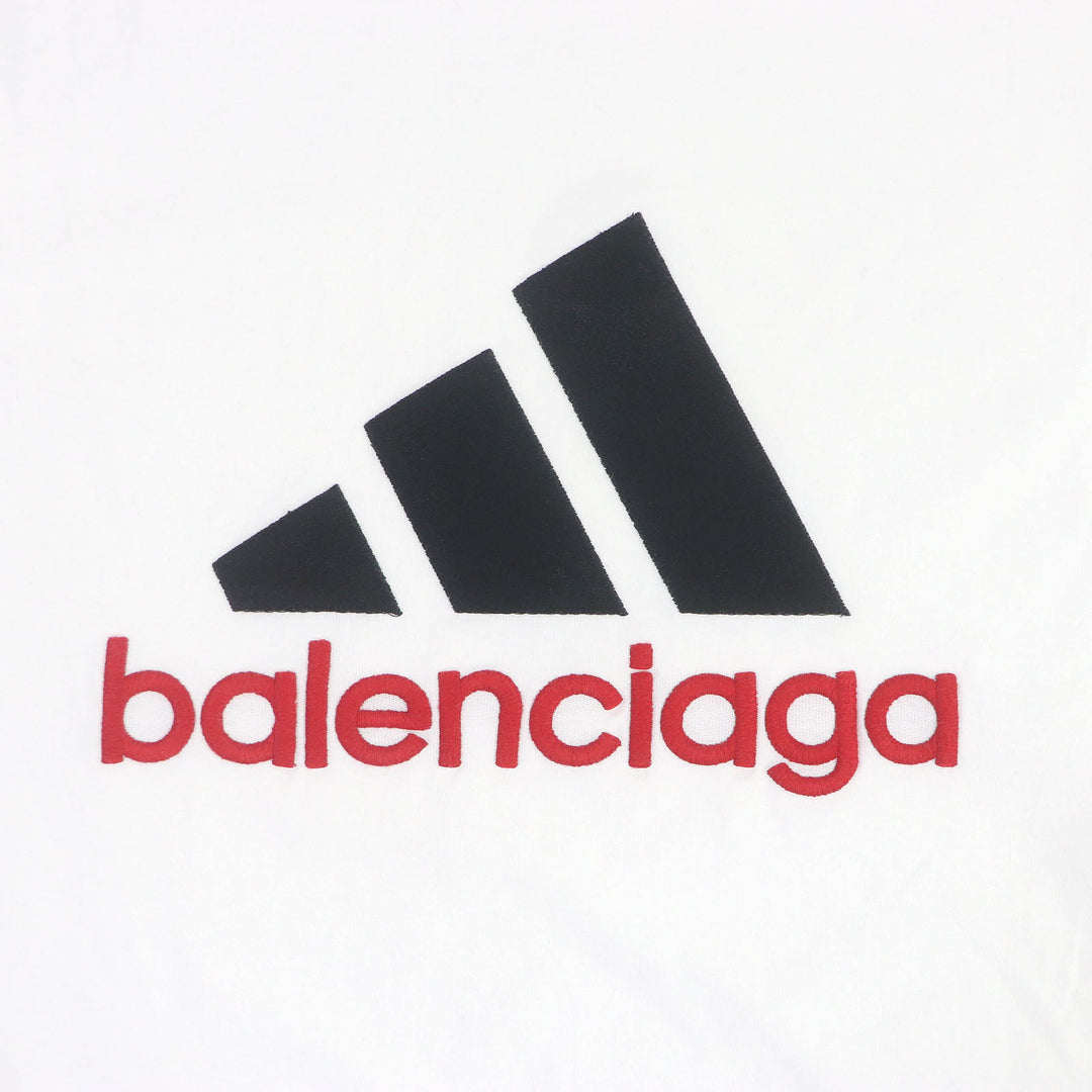 Great BALENCIAGA×adidas Short sleeve T-shirt white cotton mens L 731369