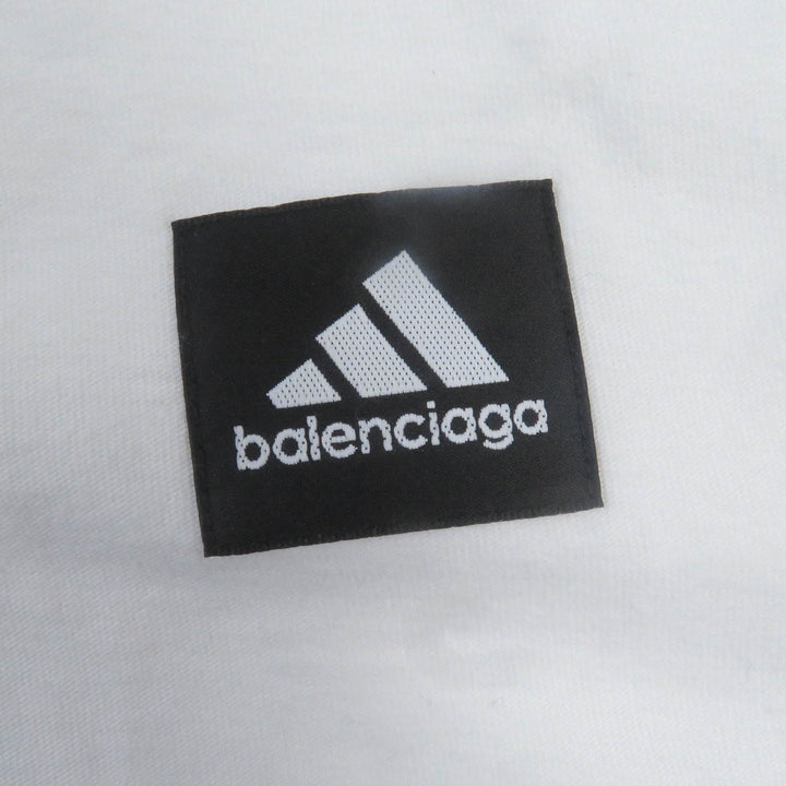 Great BALENCIAGA×adidas Short sleeve T-shirt white cotton mens L 731369