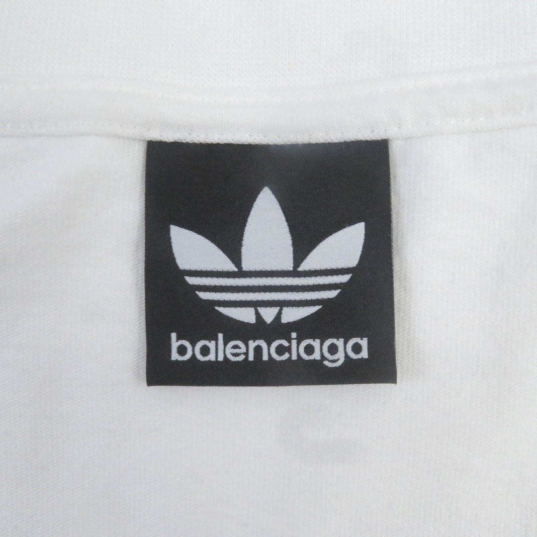 Great BALENCIAGA×adidas Short sleeve T-shirt white cotton mens L 731369