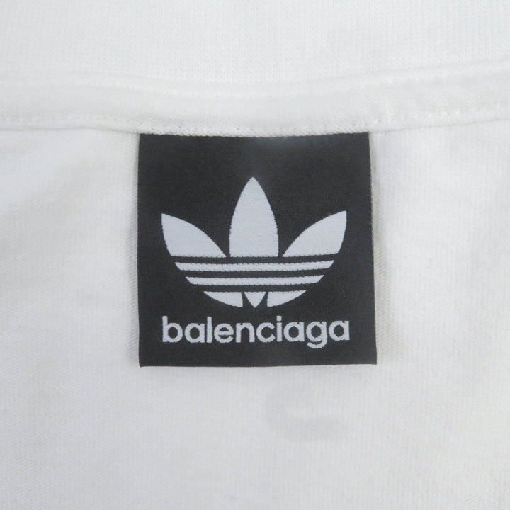 Great BALENCIAGA×adidas Short sleeve T-shirt white cotton mens L 731369
