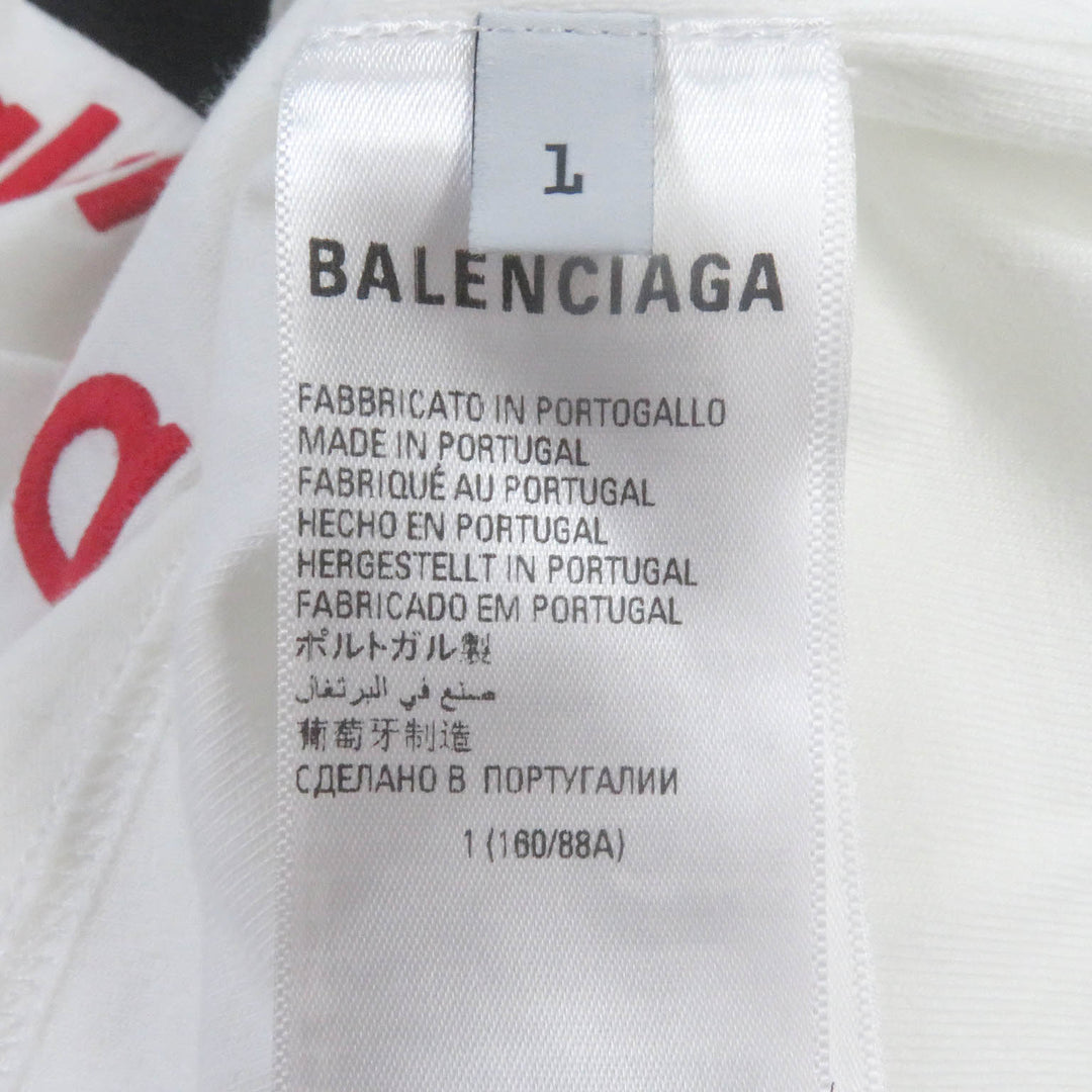 Great BALENCIAGA×adidas Short sleeve T-shirt white cotton mens L 731369