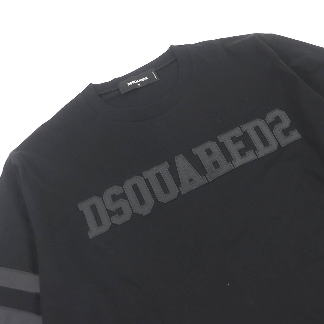 Excellent DSQUARED2 Short sleeve T-shirt Logo patch Faux leather Oversized