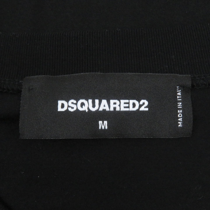 Excellent DSQUARED2 Short sleeve T-shirt Logo patch Faux leather Oversized
