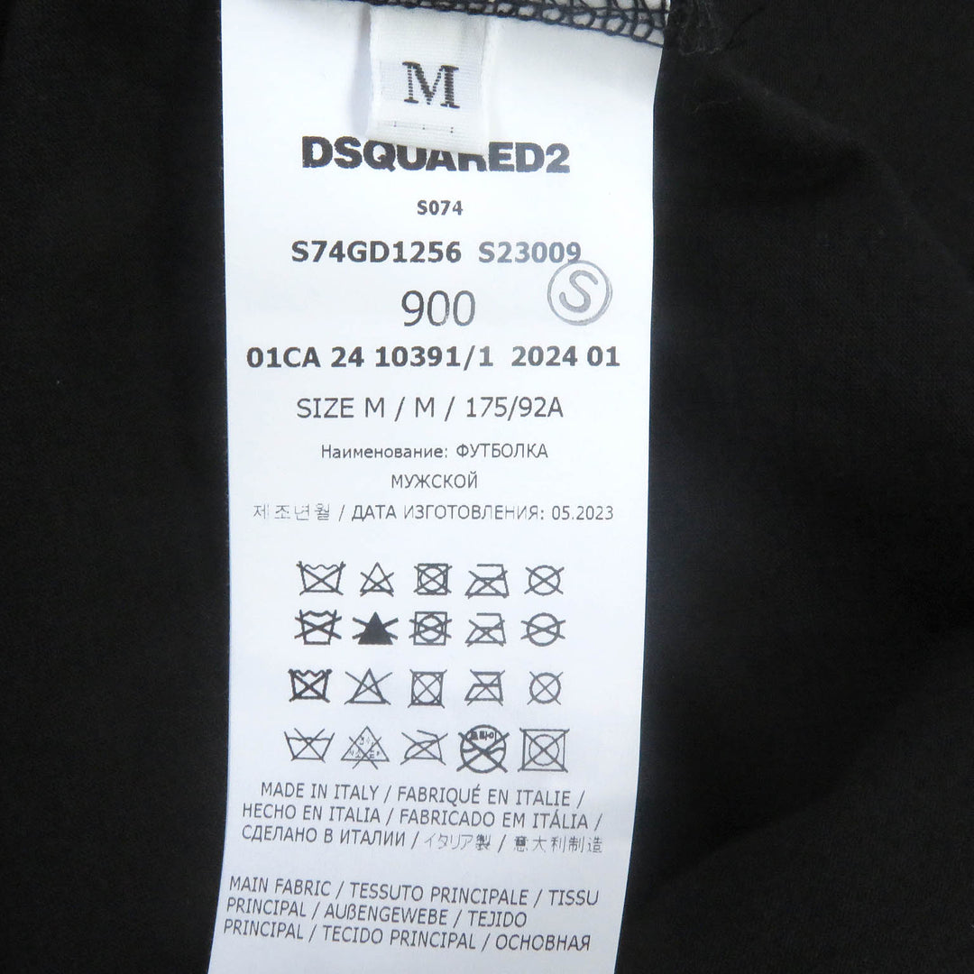 Excellent DSQUARED2 Short sleeve T-shirt Logo patch Faux leather Oversized