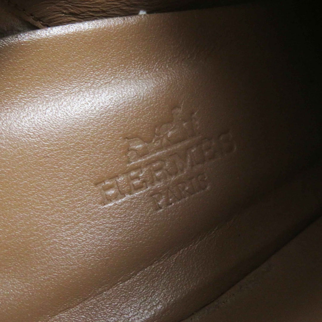 Great HERMES short boots JOUEUSE Kelly Metal Brown leather Women 38.5