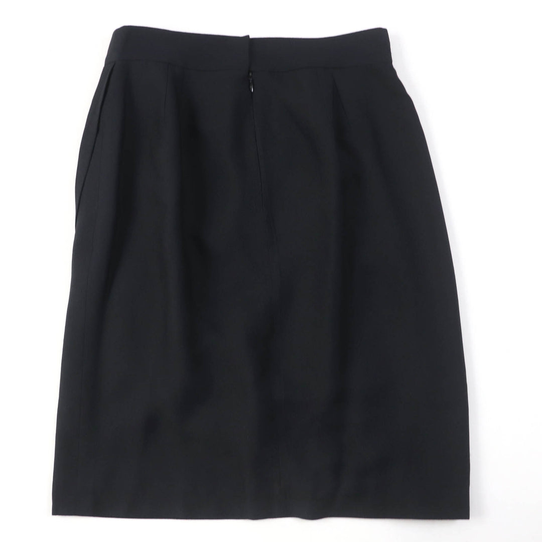 Excellent CHANEL Tight Skirt with Gripoa buttons black silk Women 40 P43905V31200