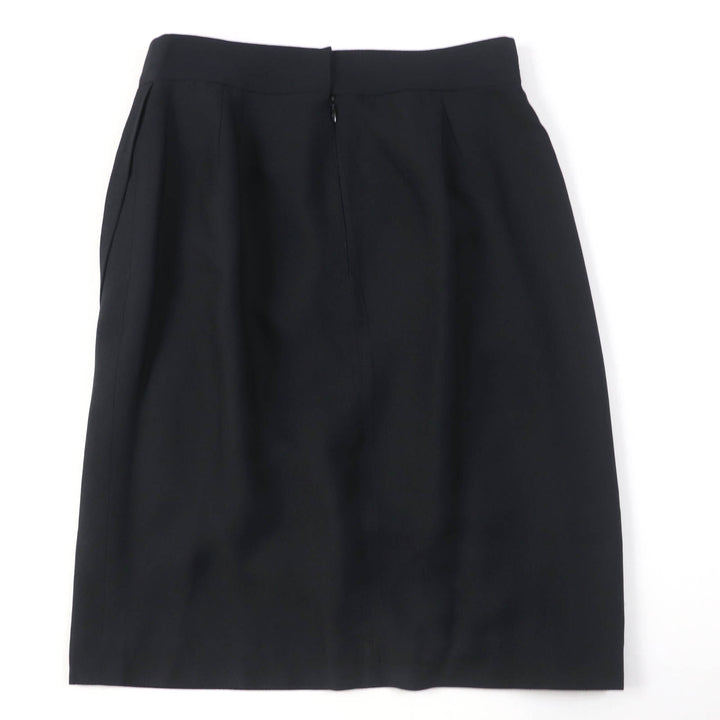 Excellent CHANEL Tight Skirt with Gripoa buttons black silk Women 40 P43905V31200