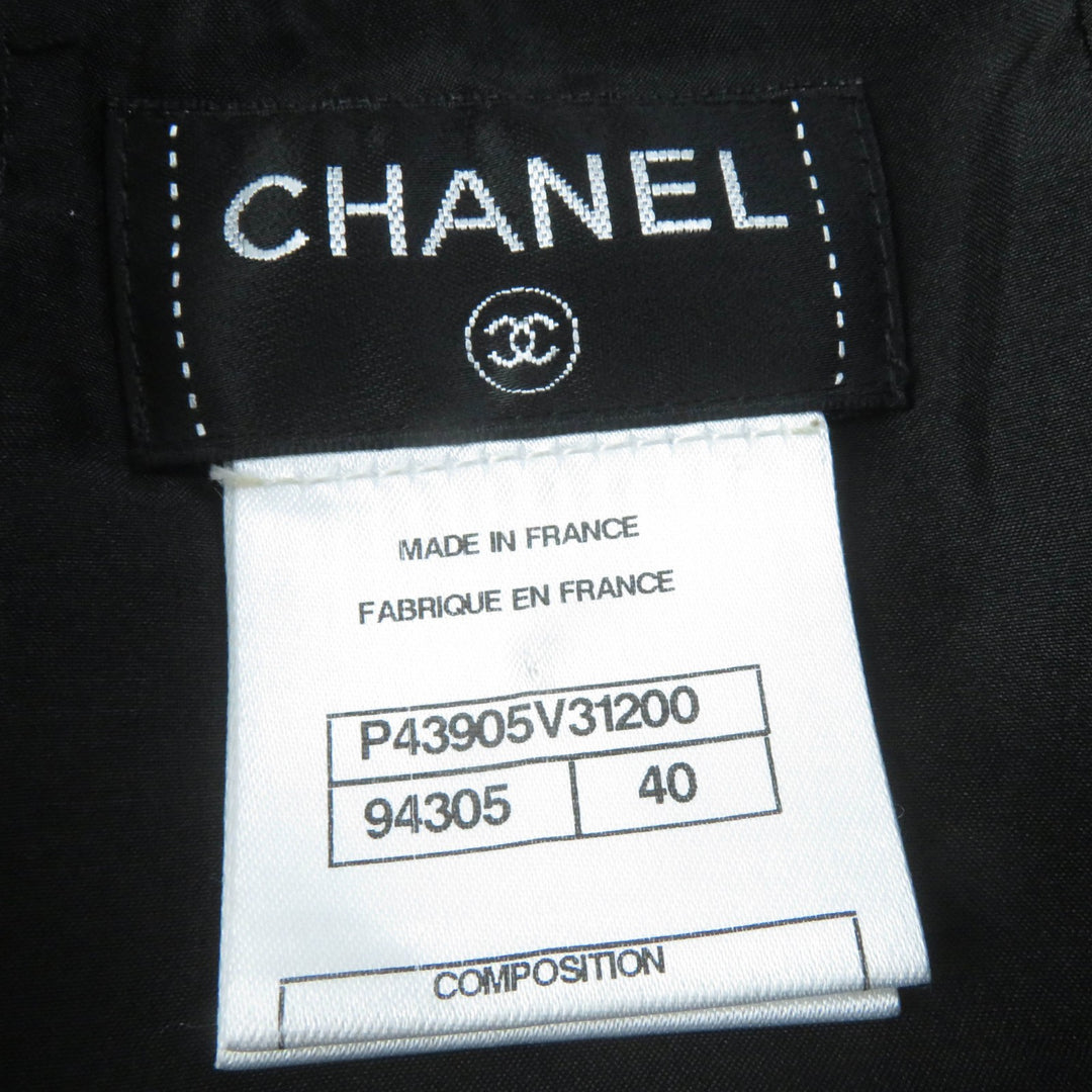 Excellent CHANEL Tight Skirt with Gripoa buttons black silk Women 40 P43905V31200
