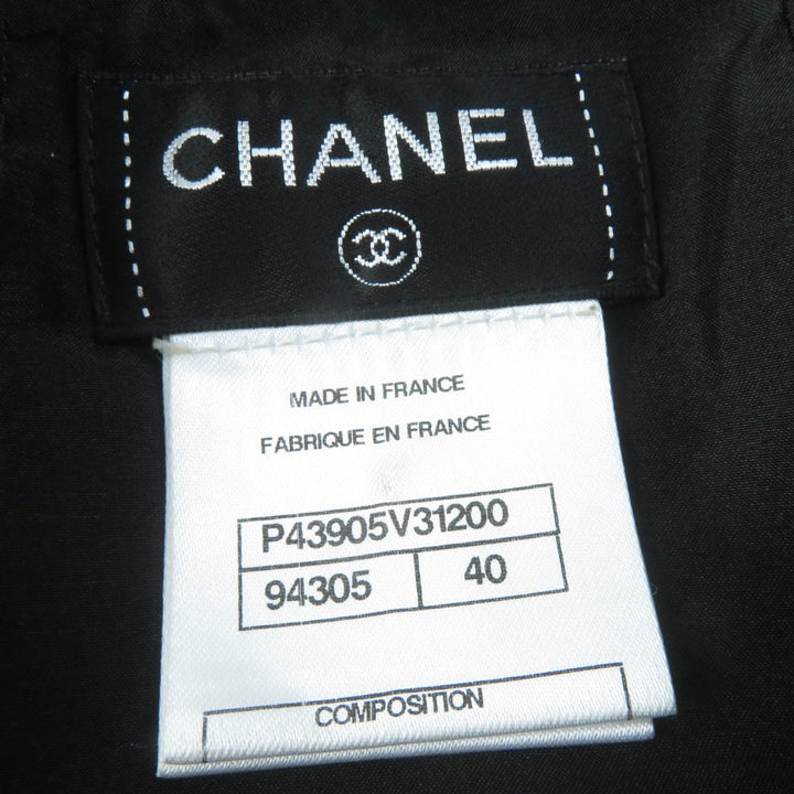 Excellent CHANEL Tight Skirt with Gripoa buttons black silk Women 40 P43905V31200