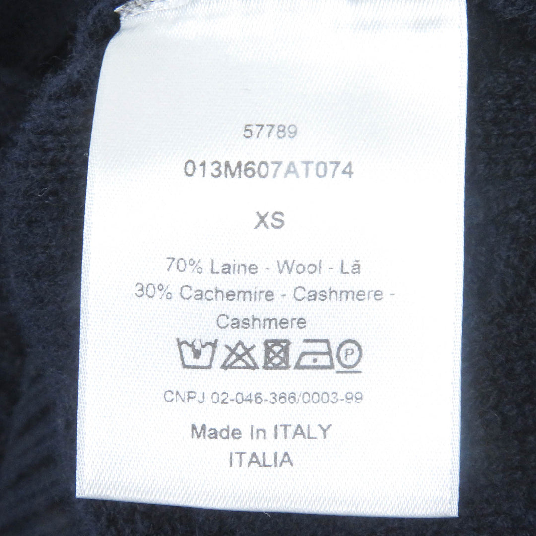 Great DIOR sweater CD Diamond Argyle High Neck Long Sleeve Knit mens XS 013M607AT074