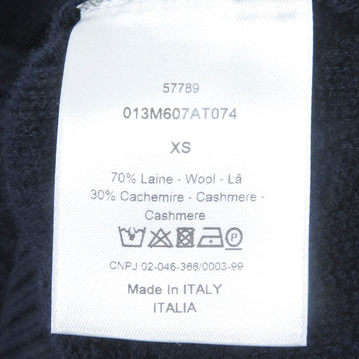 Great DIOR sweater CD Diamond Argyle High Neck Long Sleeve Knit mens XS 013M607AT074