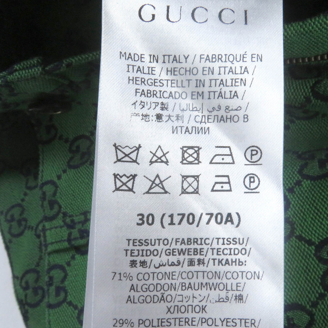 Excellent GUCCI Denim pants GG jacquard all-over print bottoms green mens 30 623953