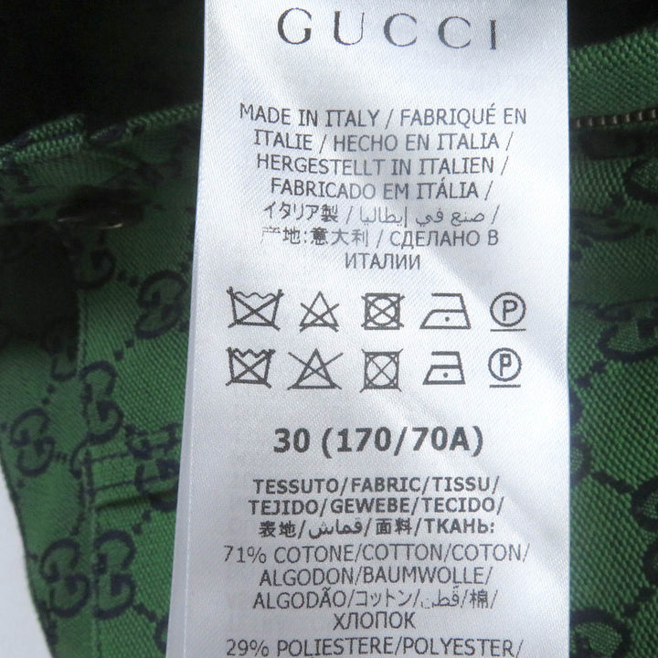 Excellent GUCCI Denim pants GG jacquard all-over print bottoms green mens 30 623953