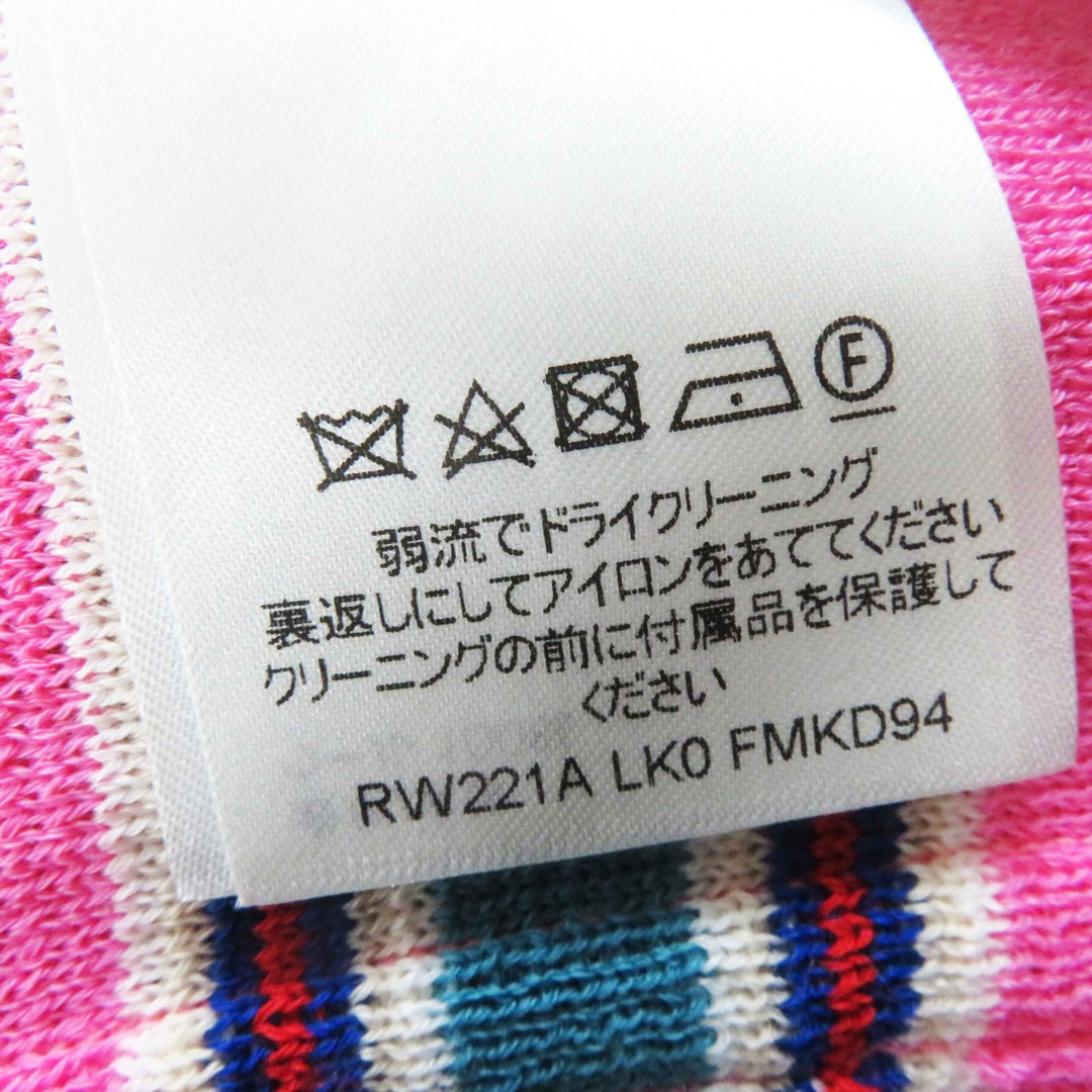 Excellent LOUIS VUITTON one piece Gold logo button LV striped sleeve dress wool Women M