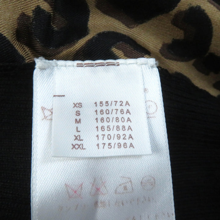 Great LOUIS VUITTON cardigan Leopard silk V-neck with logo button Black brown Women XS