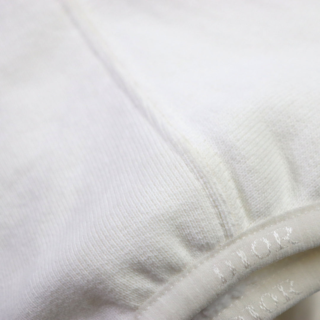 Great DIOR sweat Logo embroidered half-zip pullover white cotton mens L