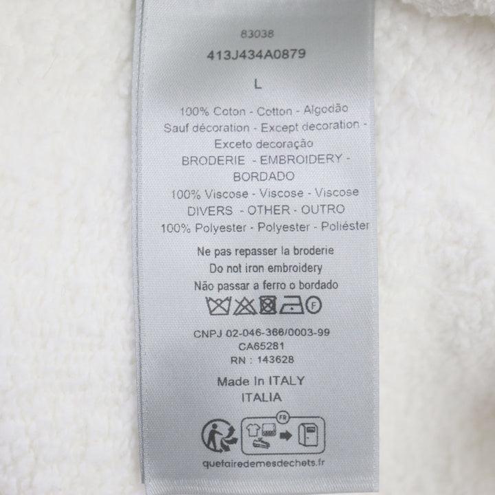 Great DIOR sweat Logo embroidered half-zip pullover white cotton mens L