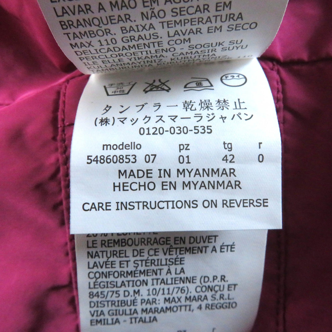Excellent WEEKEND MaxMara down coat pink Nylon Women 42 54860853