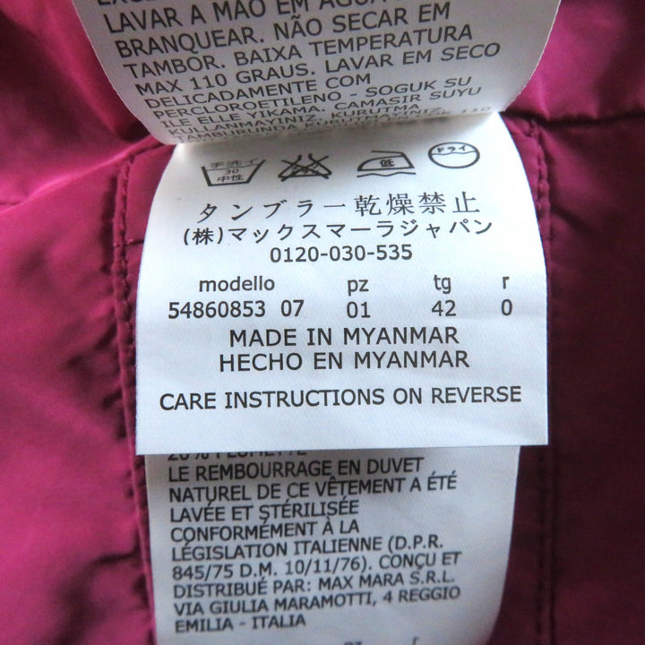 Excellent WEEKEND MaxMara down coat pink Nylon Women 42 54860853