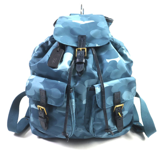 Pristine Felisi Backpack Â· Daypack All-over pattern, crocodile embossed leather drawstring bag Blue Nylon mens 15/56