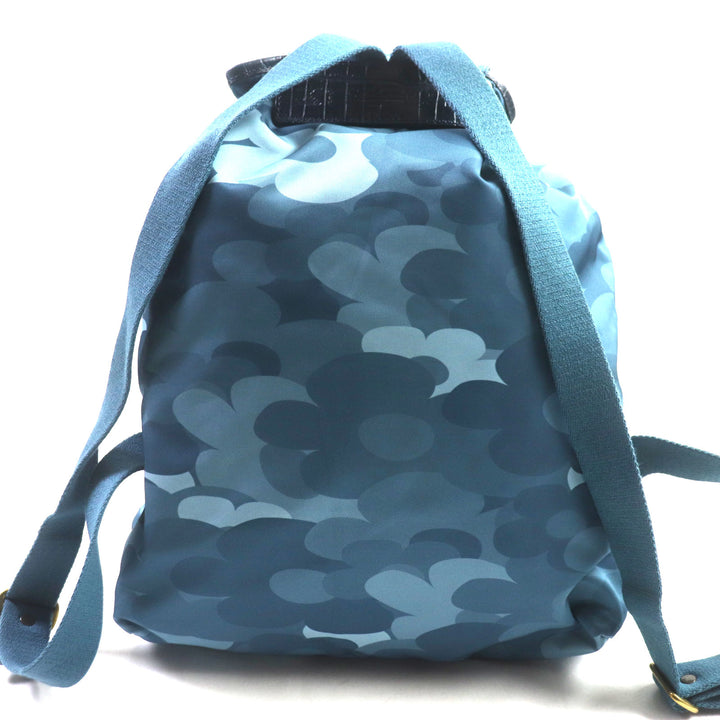 Pristine Felisi Backpack Â· Daypack All-over pattern, crocodile embossed leather drawstring bag Blue Nylon mens 15/56