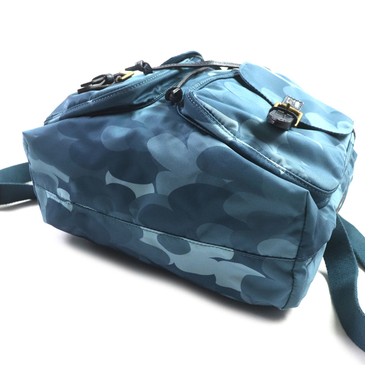 Pristine Felisi Backpack Â· Daypack All-over pattern, crocodile embossed leather drawstring bag Blue Nylon mens 15/56