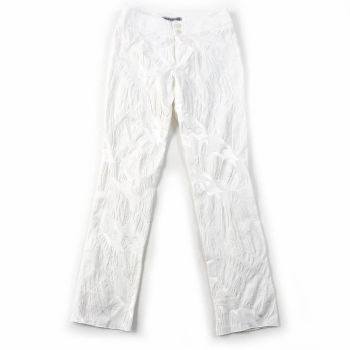Excellent ISSEY MIYAKE Pants All-over patterned bottoms white polyester Women 1 IM31FF505