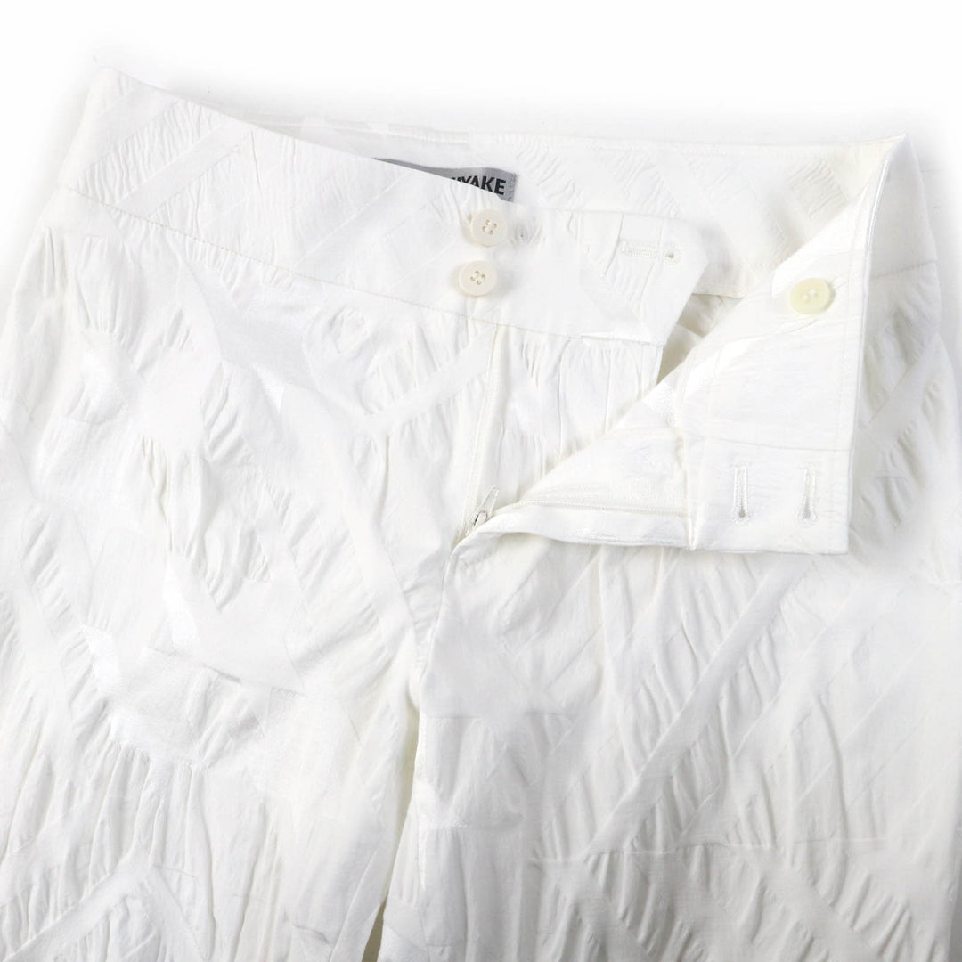 Excellent ISSEY MIYAKE Pants All-over patterned bottoms white polyester Women 1 IM31FF505