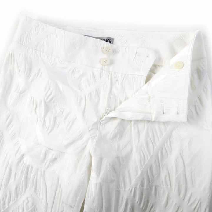 Excellent ISSEY MIYAKE Pants All-over patterned bottoms white polyester Women 1 IM31FF505