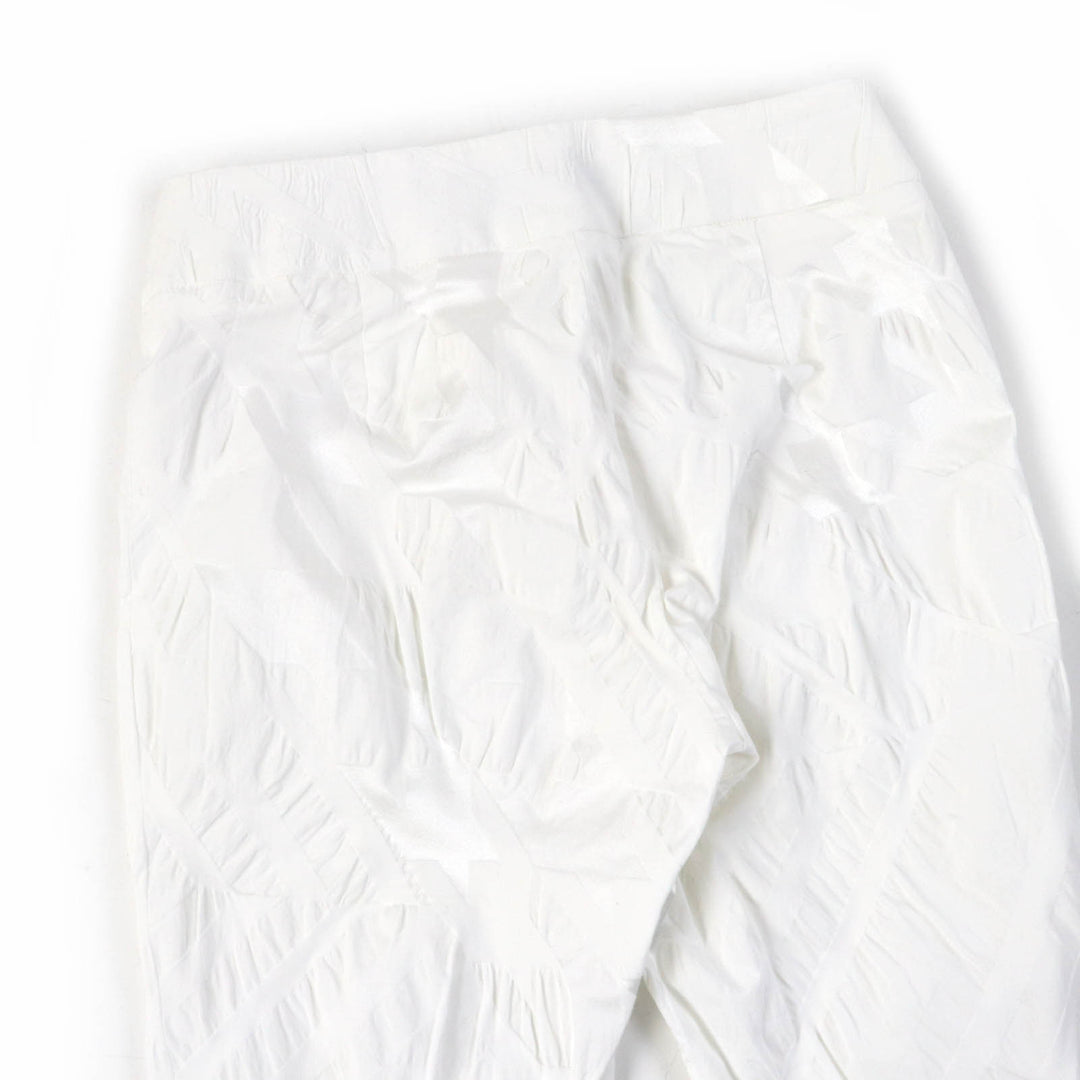 Excellent ISSEY MIYAKE Pants All-over patterned bottoms white polyester Women 1 IM31FF505